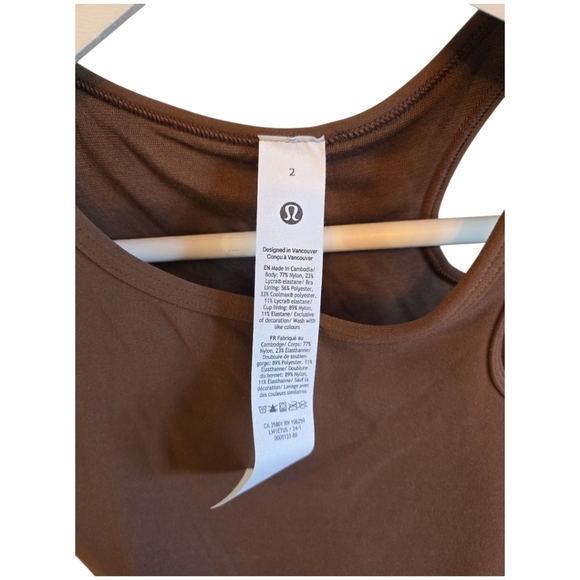 NWOT Lululemon Mastered Motion Cropped Tank (Java Brown) - Picture 7 of 8